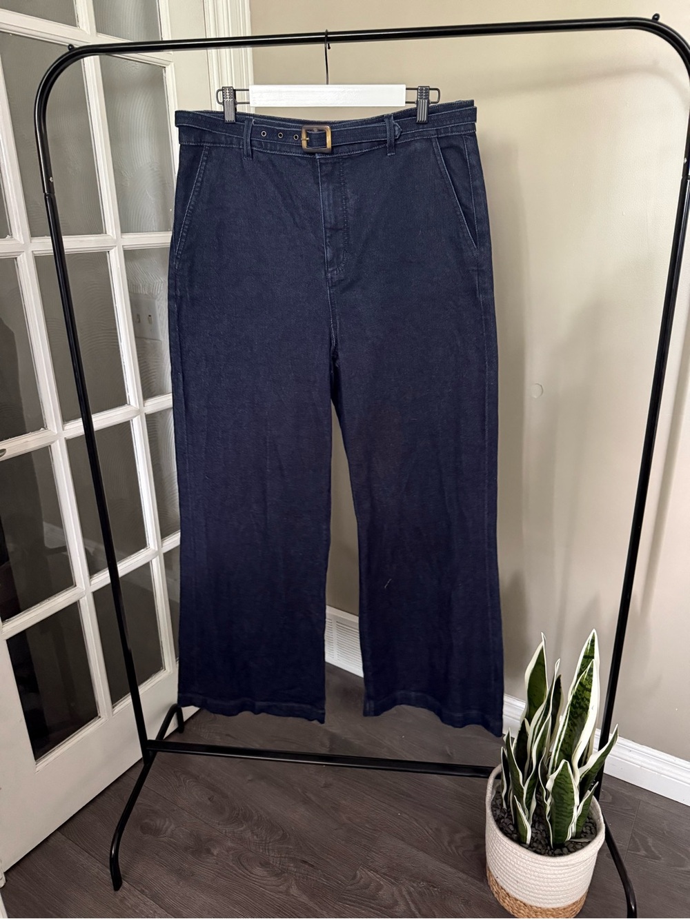 Ann Taylor Super High Waisted Wide Leg Denim Trousers (12)